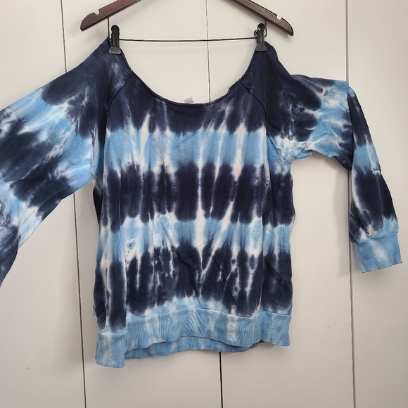 XL American Vintage shoulder tie dye sweatshirt blue - Picture 1 of 6